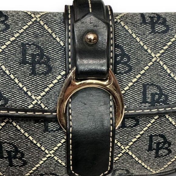 Dooney & Bourke Signature Monogram Flap Mini Purse Clutch Wristlet Wallet - Picture 7 of 8